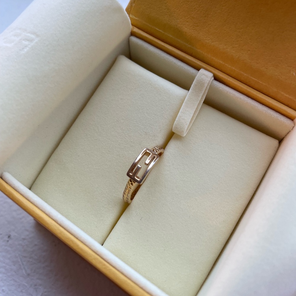 Fendi Baguette Ring, Gold